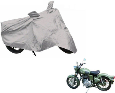 SK AUTO Two Wheeler Cover for Royal Enfield(Battle, Silver)