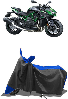 SUGASHRI Waterproof Two Wheeler Cover for Kawasaki(ZH2 BS6, Blue, Black)