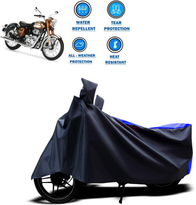 CODOKI Two Wheeler Cover for Royal Enfield(Classic Chrome, Blue)