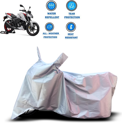 PAGORA Two Wheeler Cover for TVS(Apache RTR 160 4V, Silver)