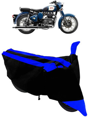SHOPLINK Two Wheeler Cover for Royal Enfield(Bullet 350, Blue, Black)
