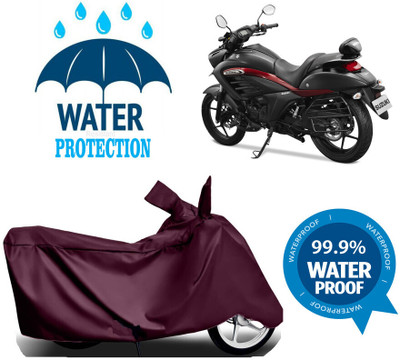 Mdstar Waterproof Two Wheeler Cover for Suzuki(Intruder 250 BS6, Maroon)