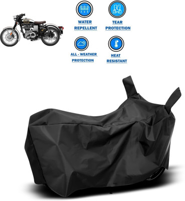 CODOKI Two Wheeler Cover for Royal Enfield(Classic 500, Black)