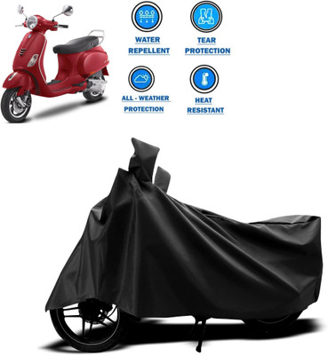 CODOKI Two Wheeler Cover for Piaggio(Vespa VXL 125, Black)