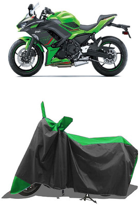SUGASHRI Waterproof Two Wheeler Cover for Kawasaki(Ninja 650 bs6, Green, Black)
