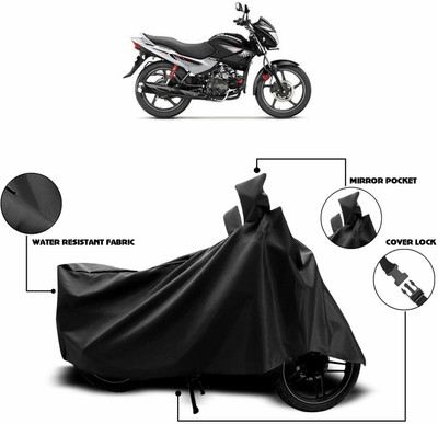 SK AUTO Two Wheeler Cover for Hero(Glamour i3s, Black)