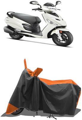 SUGASHRI Waterproof Two Wheeler Cover for Hero(Electric Dash BS6, Orange, Black)