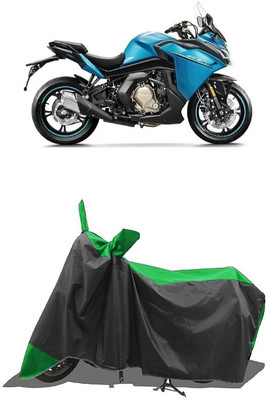 SUGASHRI Waterproof Two Wheeler Cover for CFMoto(400GT, Green, Black)