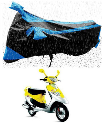 Mdstar Waterproof Two Wheeler Cover for TVS(Scooty Pep Plus, Blue, Black)