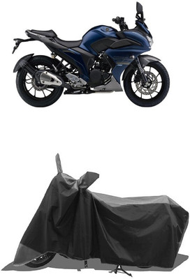 SUGASHRI Waterproof Two Wheeler Cover for Yamaha(Fazer-250 BS6, Grey, Black)