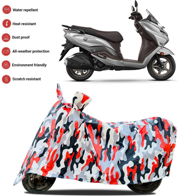GOSHIV-car and bike accessories Waterproof Two Wheeler Cover for Suzuki(Burgman Street 125, Red, White)