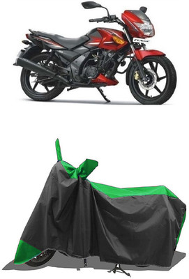 SUGASHRI Waterproof Two Wheeler Cover for TVS(Flame SR125, Green, Black)