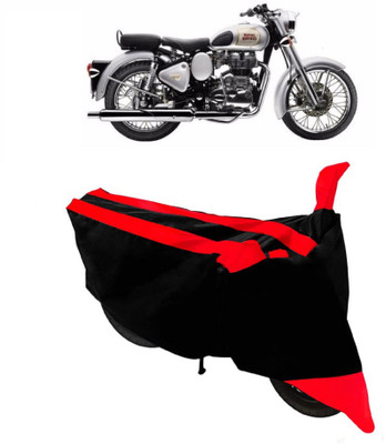 HEMSKAR Waterproof Two Wheeler Cover for Royal Enfield(Classic 350, Red, Black)