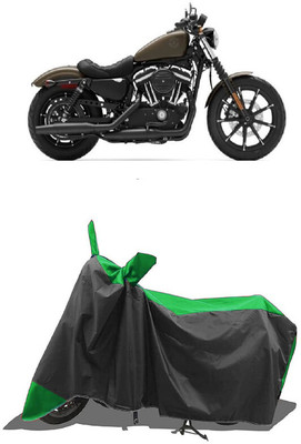 SUGASHRI Waterproof Two Wheeler Cover for Harley Davidson(XL 883, Green, Black)