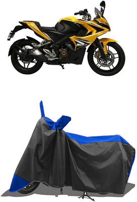 SUGASHRI Waterproof Two Wheeler Cover for Bajaj(Pulsar SS400, Blue, Black)