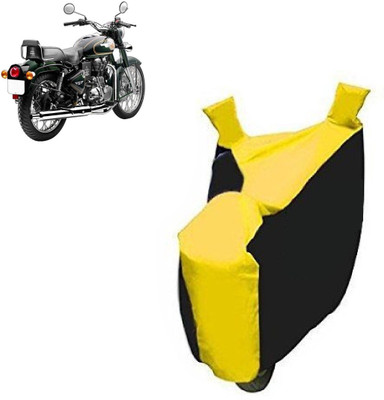 SK AUTO Two Wheeler Cover for Royal Enfield(Bullet 350, Yellow, Black)