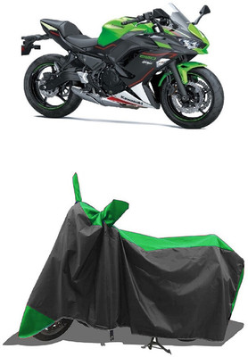 SUGASHRI Waterproof Two Wheeler Cover for Kawasaki(Ninja 650, Green, Black)