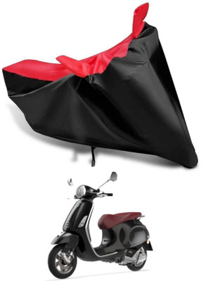 SK AUTO Two Wheeler Cover for Piaggio(Vespa, Red, Black)