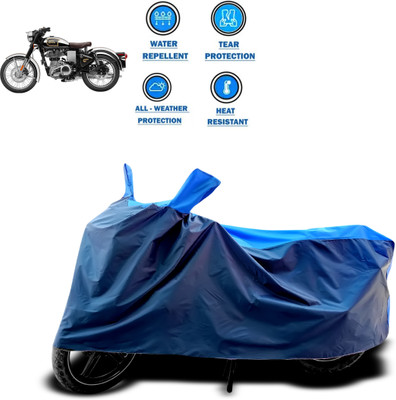 CODOKI Two Wheeler Cover for Royal Enfield(Classic 500, Blue)