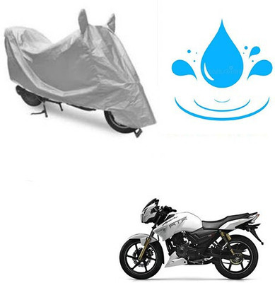 SK AUTO Waterproof Two Wheeler Cover for TVS(Apache RTR 180, Silver)