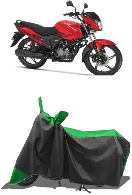 SUGASHRI Waterproof Two Wheeler Cover for Hero(New Glamour, Green, Black)