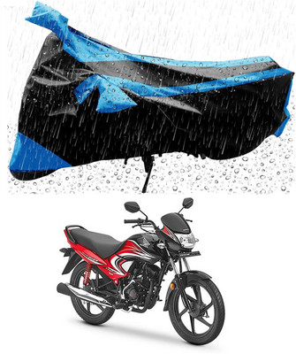 JVDHUB Two Wheeler Cover for Honda(Dream Yuga, Blue, Black)