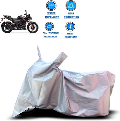 CODOKI Two Wheeler Cover for TVS(Apache RTR 200 4V, Silver)