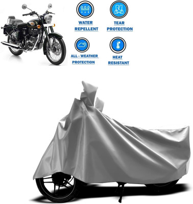PAGORA Two Wheeler Cover for Royal Enfield(Bullet Electra Twinspark, Silver)