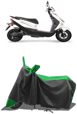 SUGASHRI Waterproof Two Wheeler Cover for Ampere(Reo Elite BS6, Green, Black)