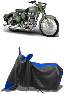 SUGASHRI Waterproof Two Wheeler Cover for Royal Enfield(Beat, Blue, Black)