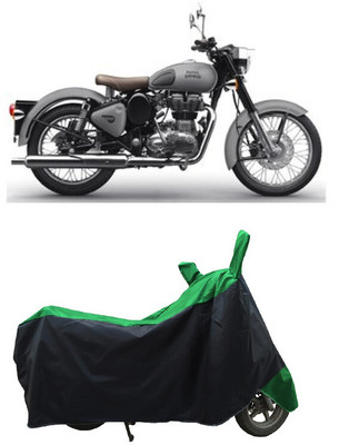 Coxtor Waterproof Two Wheeler Cover for Royal Enfield(Classic Gunmetal BS6, Green)