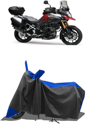 SUGASHRI Waterproof Two Wheeler Cover for Suzuki(V Strom 1000, Blue, Black)