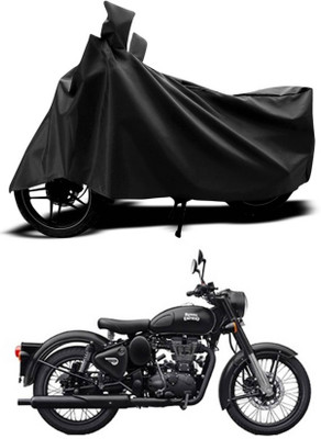 SK AUTO Two Wheeler Cover for Royal Enfield(Classic 350 Signals, Black)