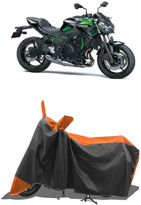 SUGASHRI Waterproof Two Wheeler Cover for Kawasaki(Z650, Orange, Black)