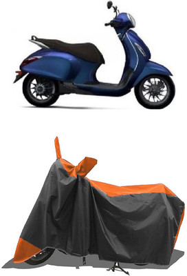 SUGASHRI Waterproof Two Wheeler Cover for Bajaj(Fusion, Orange, Black)