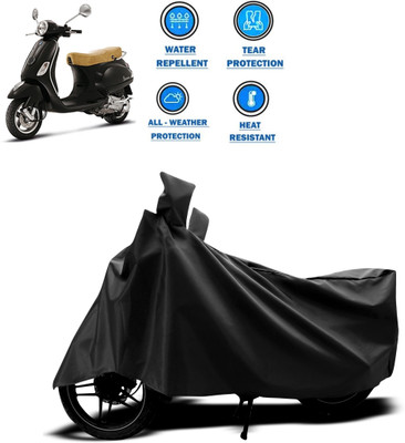 PAGORA Two Wheeler Cover for Piaggio(Vespa LX, Black)