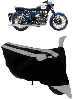 THE RAL ARV Two Wheeler Cover for Royal Enfield(Bullet 350, Grey, Black)