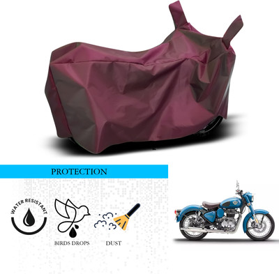 ANTHUB Waterproof Two Wheeler Cover for Royal Enfield(Classic Squadron, Maroon)