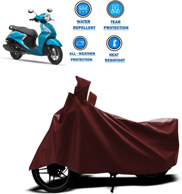 PAGORA Waterproof Two Wheeler Cover for Yamaha(Fascino 125 FI, Maroon)