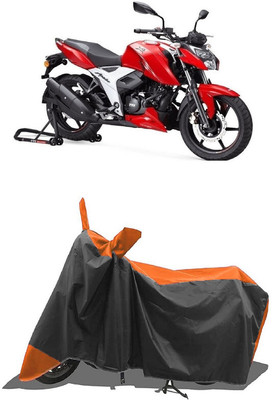 SUGASHRI Waterproof Two Wheeler Cover for TVS(Apache RTR 160, Orange, Black)