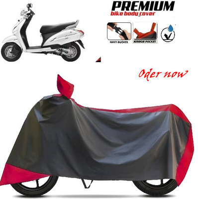 SK AUTO Waterproof Two Wheeler Cover for TVS, Hero, Honda, Bajaj(Red, Black)
