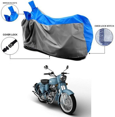 DeepShakshi AUTOMOTIVE Waterproof Two Wheeler Cover for Royal Enfield(Classic 500, Blue)