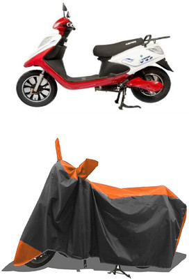 SUGASHRI Waterproof Two Wheeler Cover for Ampere(V 48, Orange, Black)