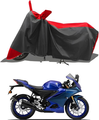 SK AUTO Waterproof Two Wheeler Cover for Yamaha(R15, Red, Black)