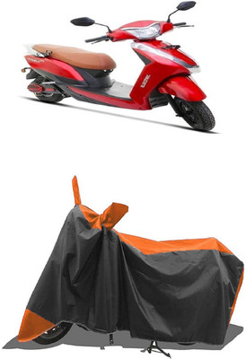 SUGASHRI Waterproof Two Wheeler Cover for Ampere(Magnus, Orange, Black)