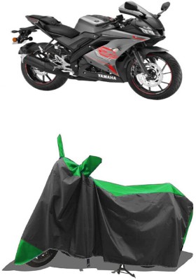 SUGASHRI Waterproof Two Wheeler Cover for Yamaha(YZF R15 BS6, Green, Black)