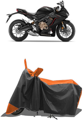 SUGASHRI Waterproof Two Wheeler Cover for Honda(CBR650R, Orange, Black)