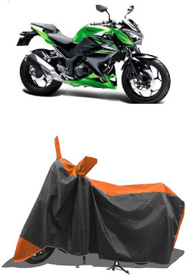 SUGASHRI Waterproof Two Wheeler Cover for Kawasaki(Z250, Orange, Black)