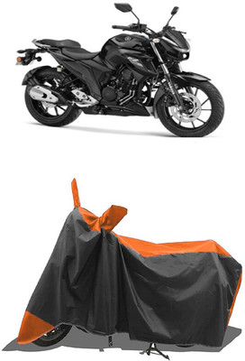 SUGASHRI Waterproof Two Wheeler Cover for Yamaha(FZ, Orange, Black)