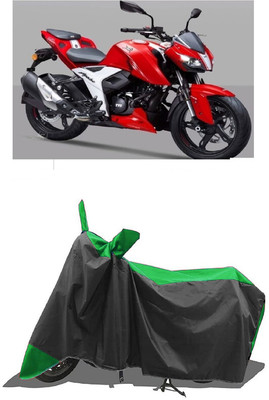 SUGASHRI Waterproof Two Wheeler Cover for TVS(Apache RTR 310, Green, Black)